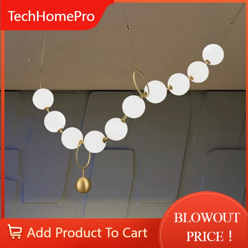Interior Design Kitchen And Living Room - Lustre LED Moderno TechHP com Pérolas