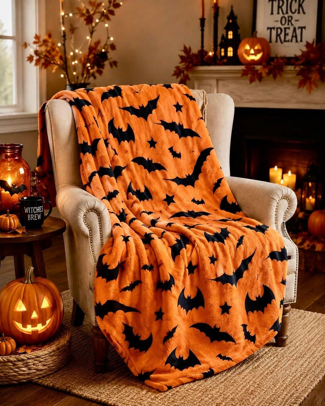 Interior Design Guest Room - Manta de Halloween com Design de