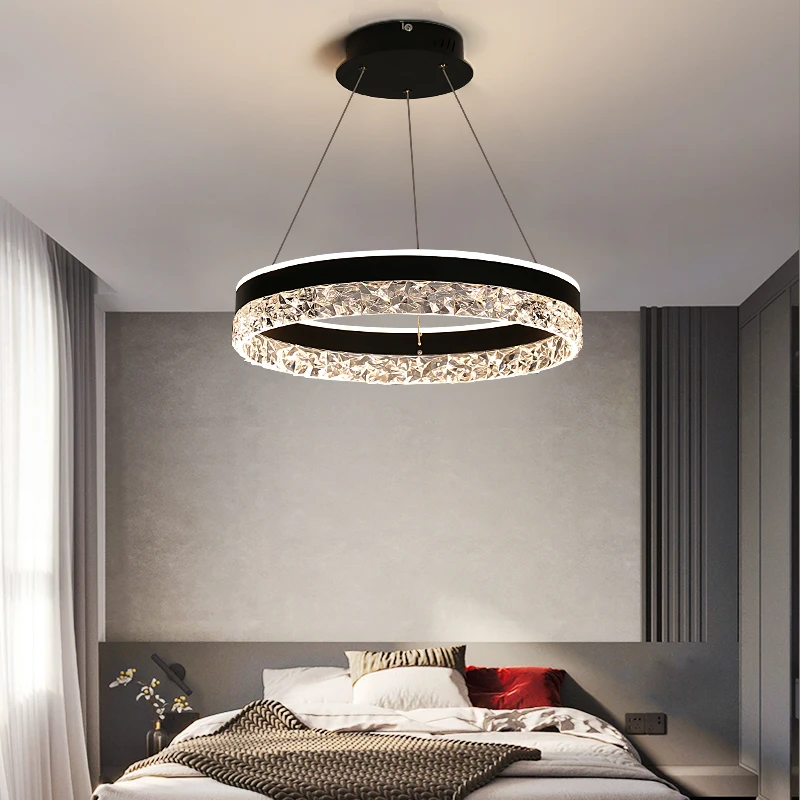 Interior Design Kitchen And Living Room - Luxo moderno cristal led pingente de